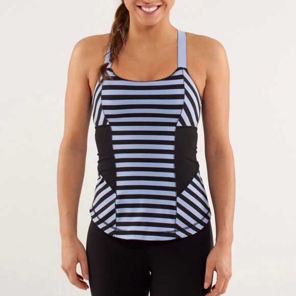 Lululemon Work It Out Tank Purple Black Size 8 - Picture 5 of 5